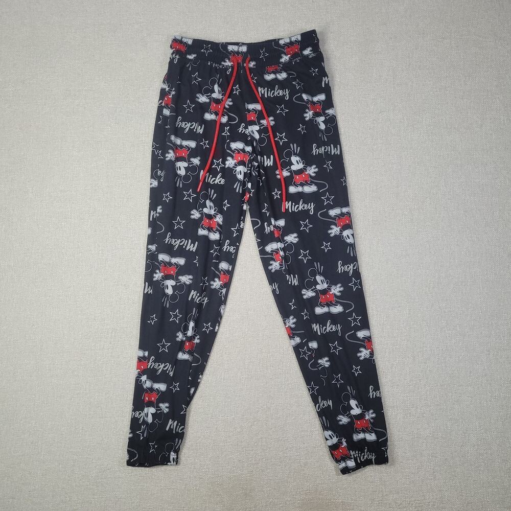 Disney Black Mickey Mouse Pajama Bottoms with Red Accents